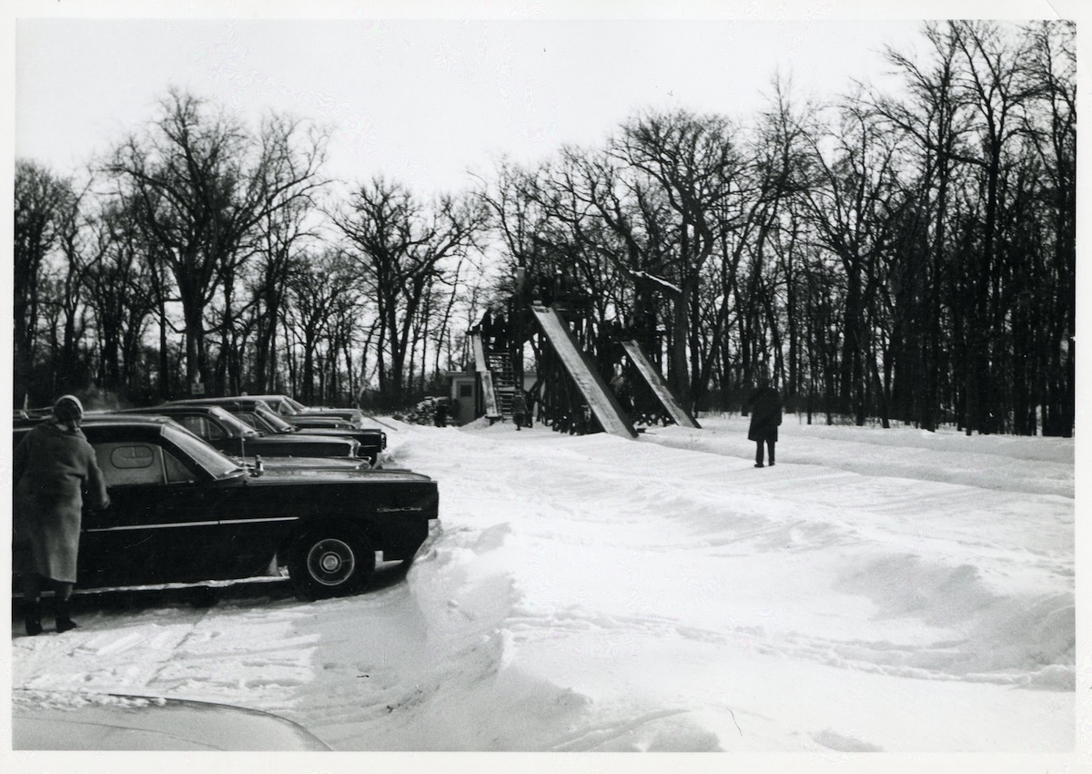 1966 - Toboggan slide after the 1966 snowstorm