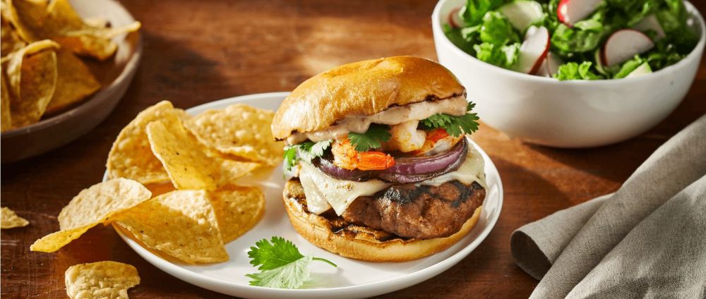 Recipe for Chorizo and Garlic Shrimp Burger