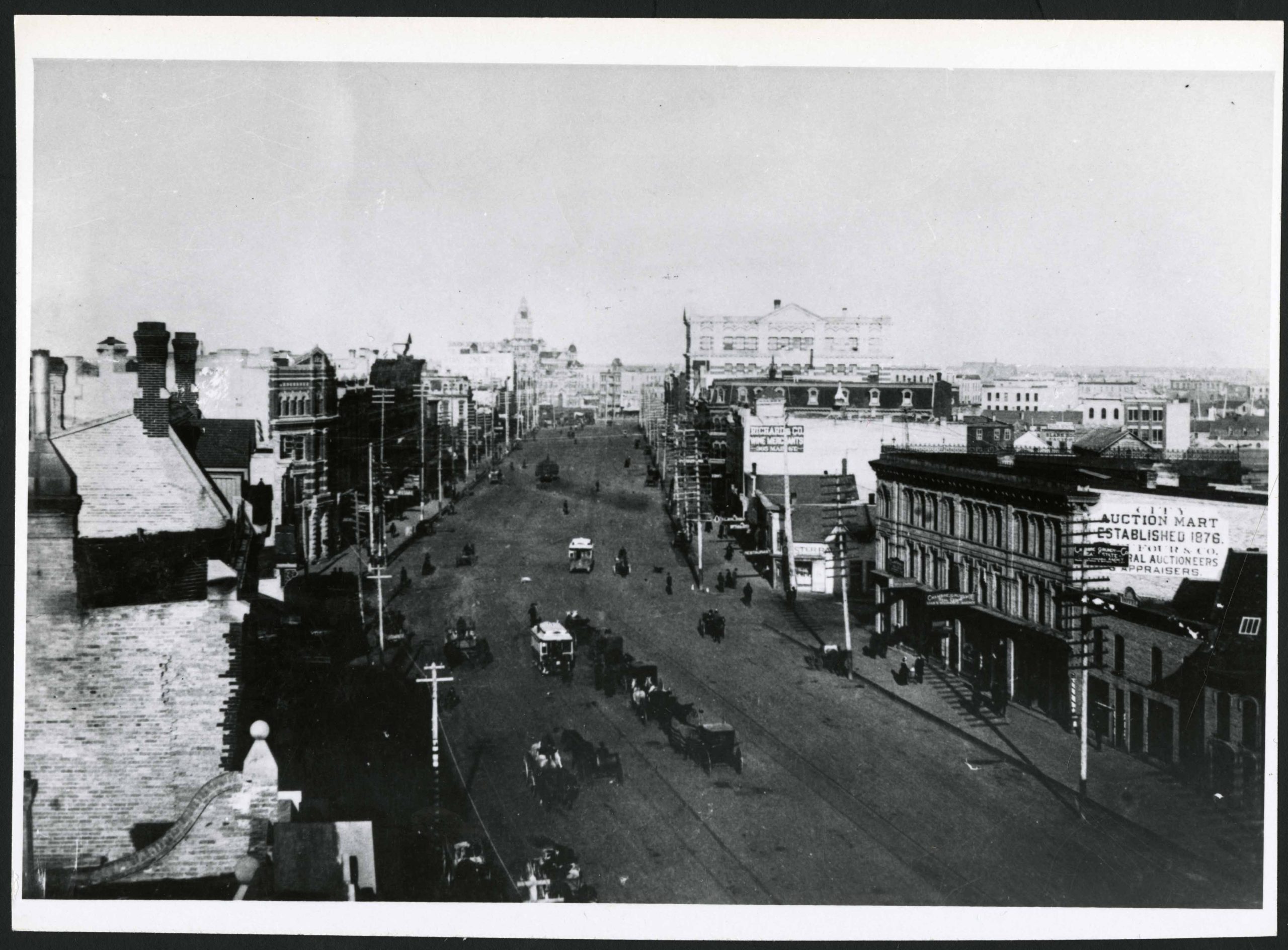 1882-1894-Photograph shows Main Street looking north from Portage Ave. and Main St