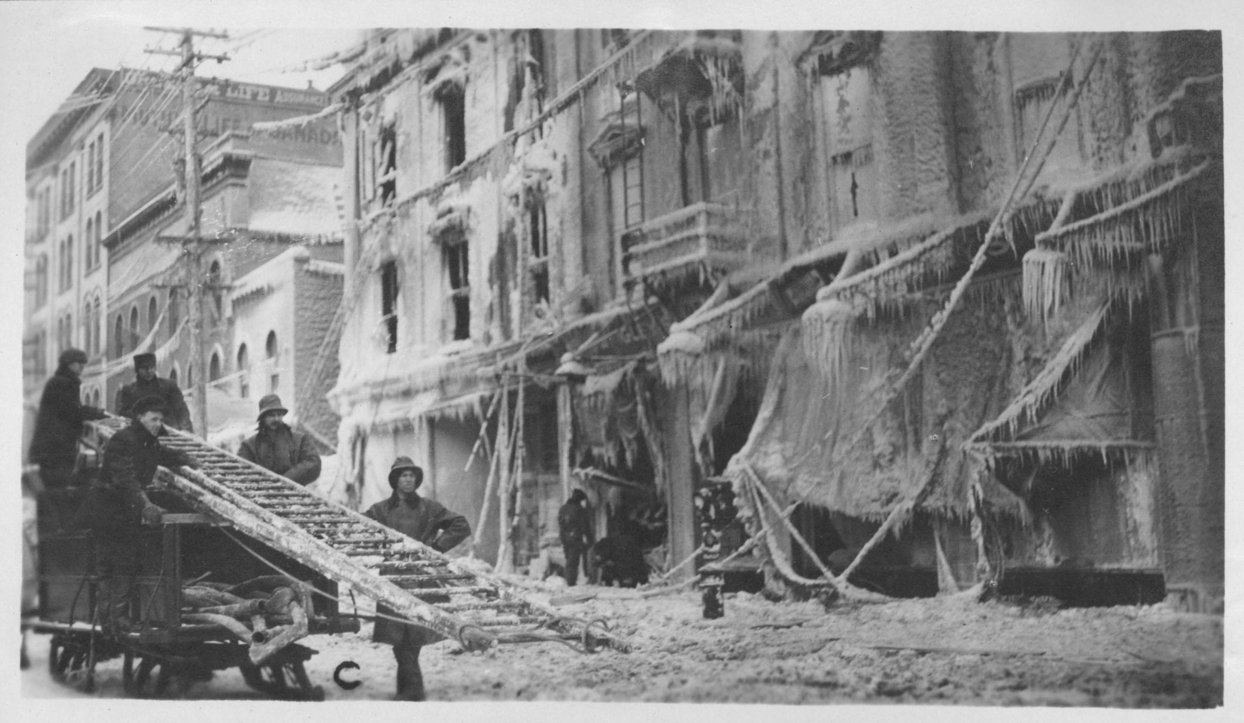 1918-The Blue Store, Main Street, Winnipeg after fire - January 25, 1918