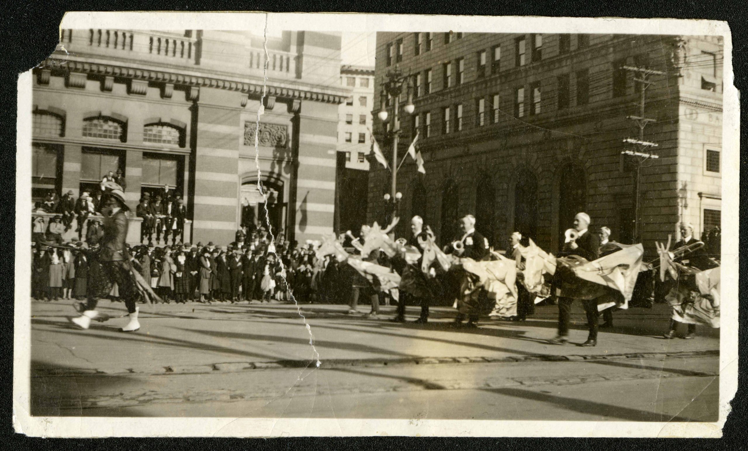 1924-Marching band in 50th anniversary parade on Main