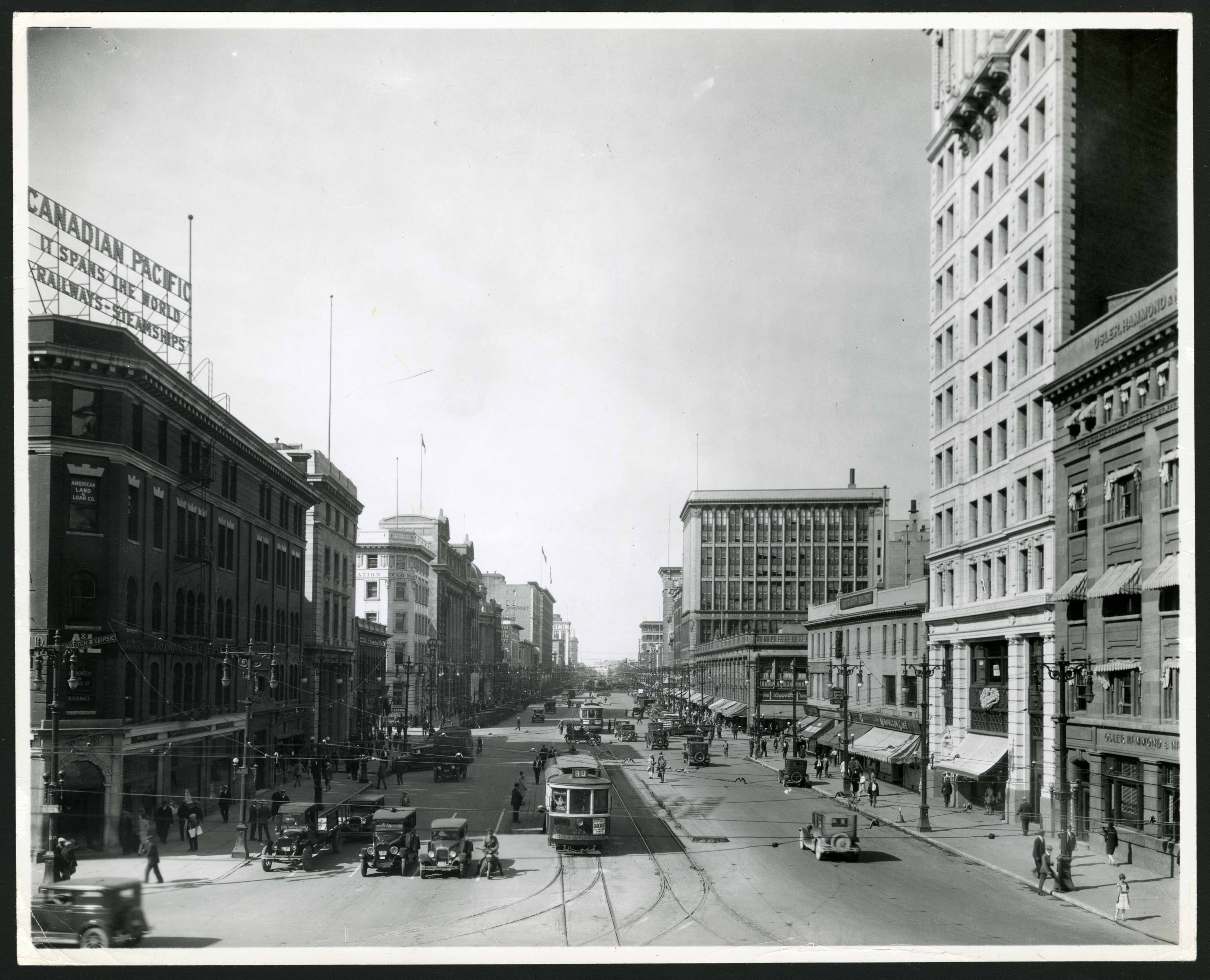 1927-Portage Avenue looking west from Main Street