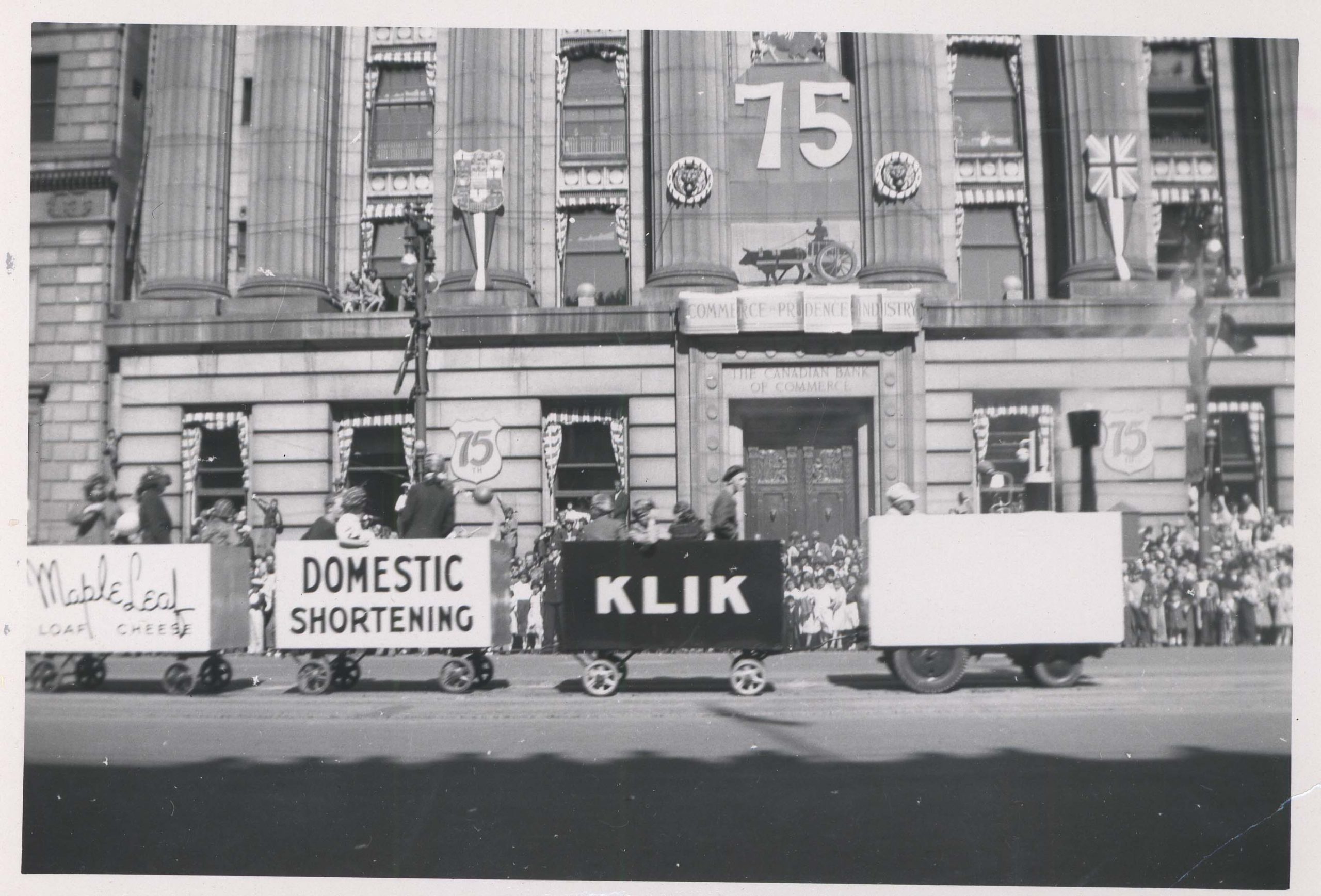 1949-Maple Leaf Co. float, Winnipeg's 75th Anniversary Parade