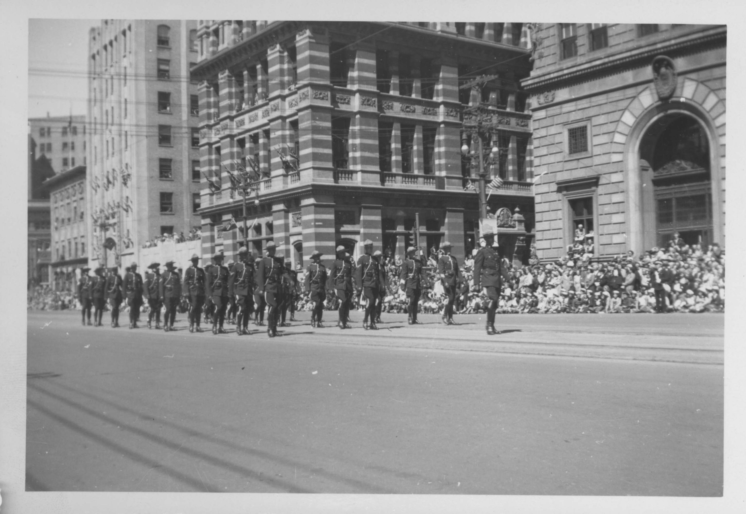 1949-R.C.M.P. procession, Winnipeg's 75th Anniversary Parade