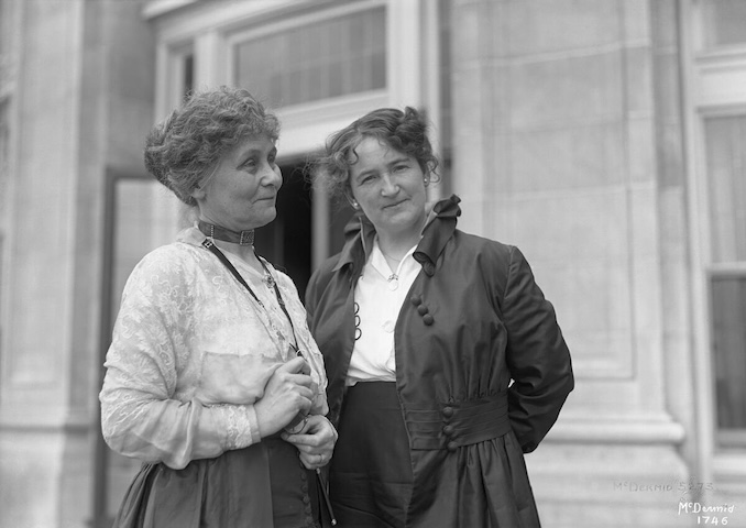 1916 - Nellie McClung with Emmeline Pankhurst in Edmonton, Alberta