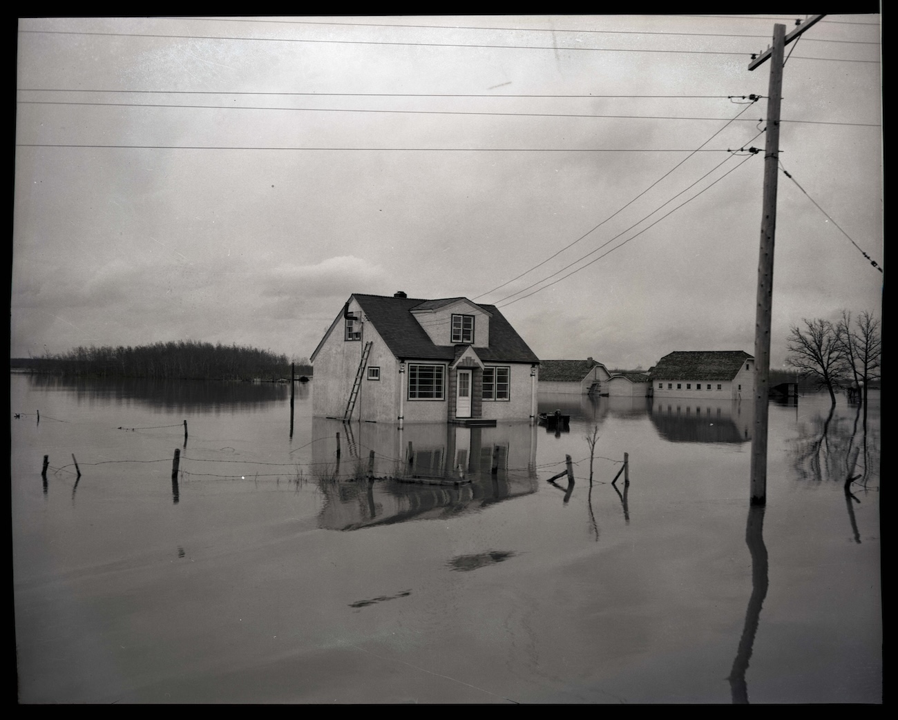 Flooded houses during 1950 flood