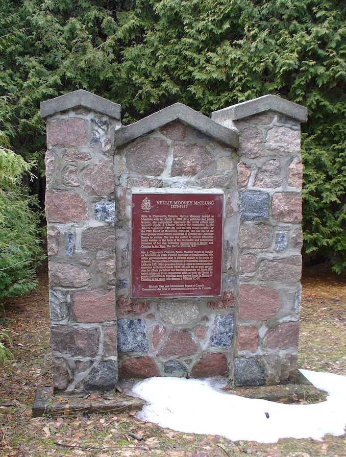 Historical plaque about McClung, located south of Chatsworth, Ontario
